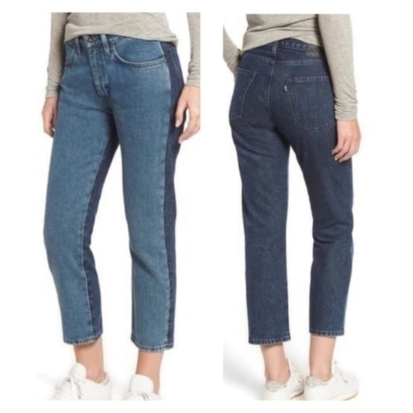 Levi's Made & Crafted Japanese Denim Mid Rise Slim Cropped Two Tone Jeans Sz 26 - Picture 1 of 13
